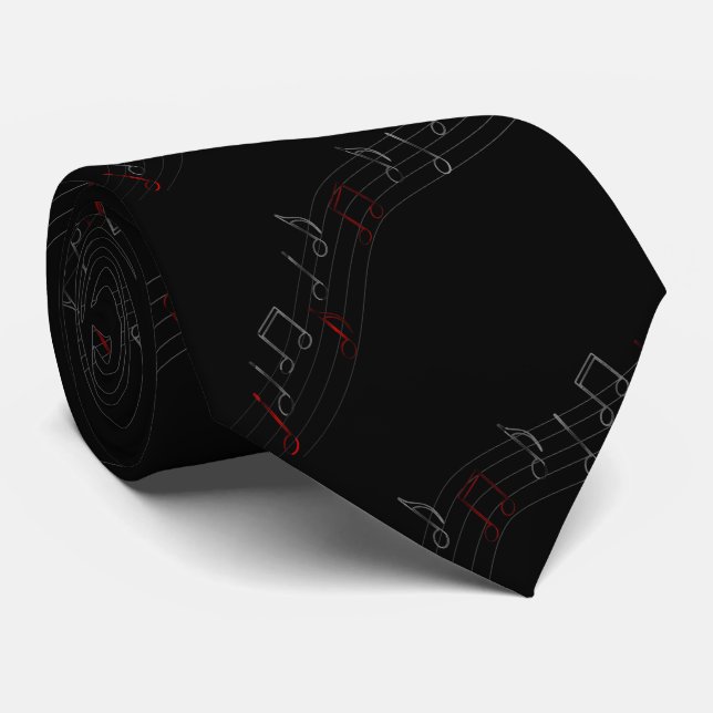 Music Notes Tie (Rolled)