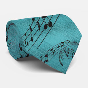 MUSIC NOTES-TIE-BLUE NECK TIE