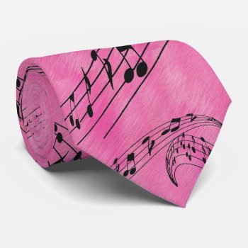 Music Notes-tie-pink Neck Tie by NedHReece at Zazzle