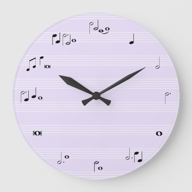 Music notes time clock - lilac purple (Front)