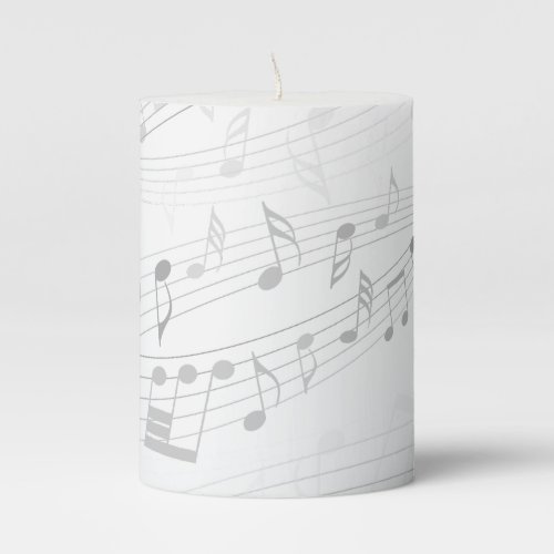 Music Notes Treble Clef Dancing Score  Pillar Candle