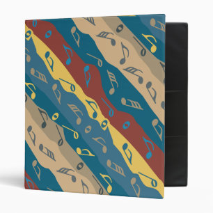 Music Notes Vertical Stripes 3 Ring Binder