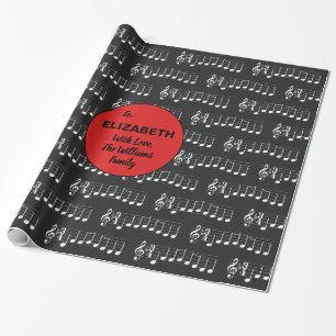 Music Notes We Wish You a Merry Christmas Chords Wrapping Paper