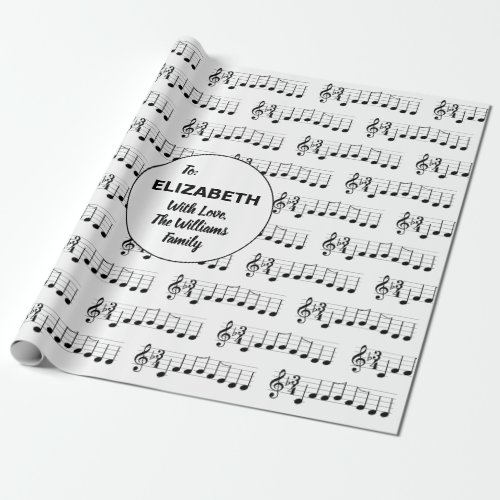 Music Notes We Wish You a Merry Christmas Chords Wrapping Paper