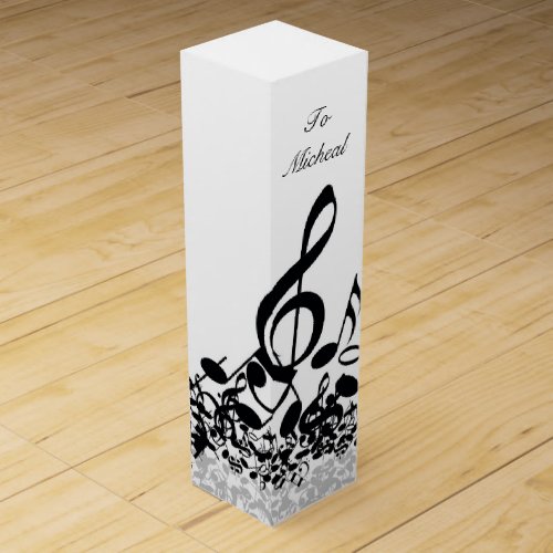 Music Notes Wine Box with Custom Name
