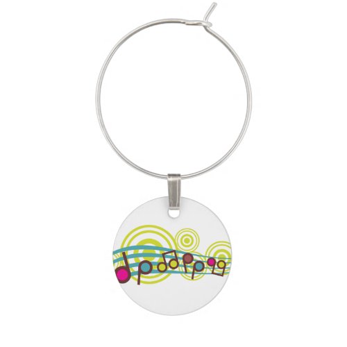 Music Notes Wine Glass Charm