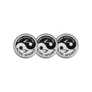 Music Notes with Quote Golf Ball Marker