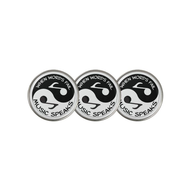 Music Notes with Quote Golf Ball Marker (3 Up)
