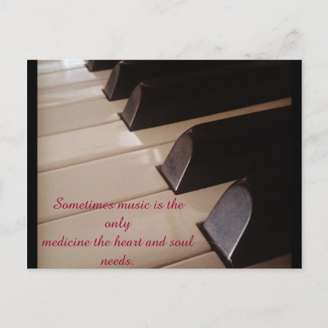 Music notes with quote on. (Front)