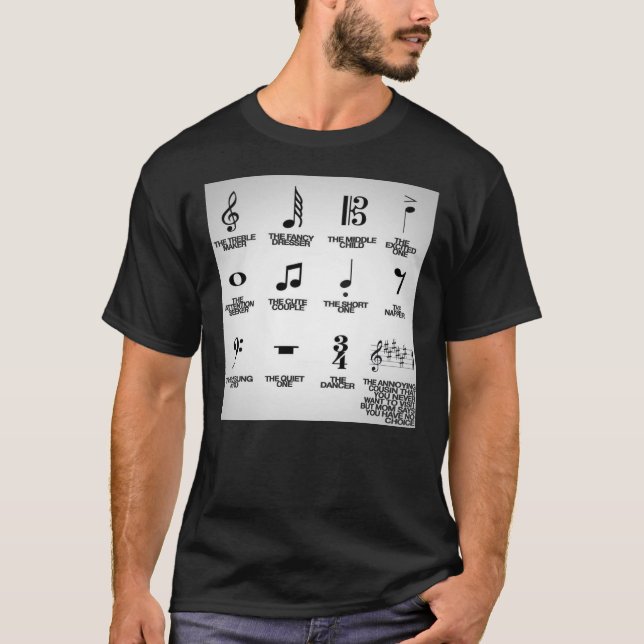 Music notes with their funny nicknames T-Shirt (Front)