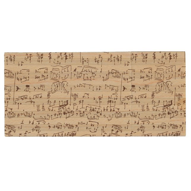 Music notes wood USB flash drive (Front)