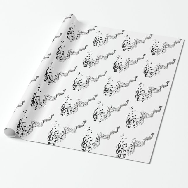 Music Notes Wrapping Paper (Unrolled)