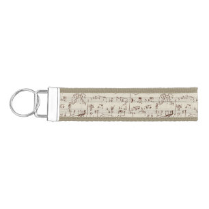 Music notes wrist keychain