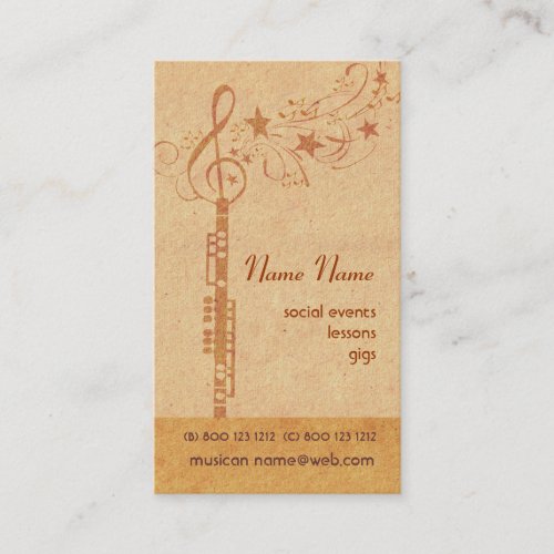 Music oboe Band Business Cards