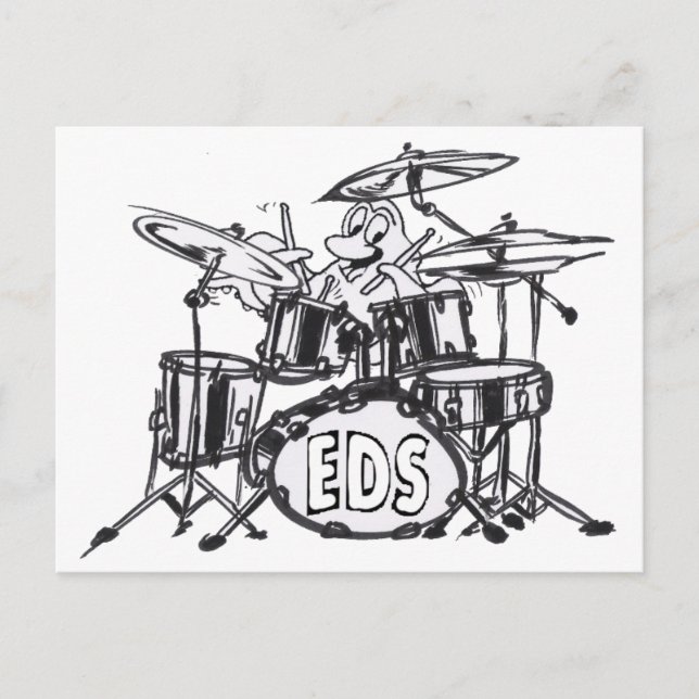 Music Octopus Coloring Plate Postcard (Front)