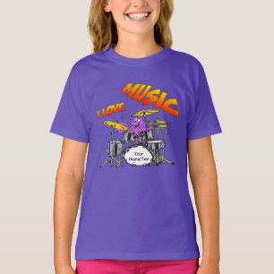 Music Octopus Customizable Purple Kids T-shirt
