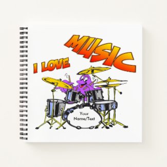 Music Octopus Square Notebook