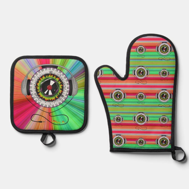 Music of Life Oven Mitt & Pot Holder Set (Front)