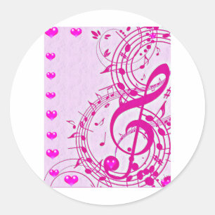 Music of love_ classic round sticker