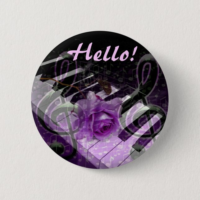 Music Of Love,Purle_ Pinback Button (Front)