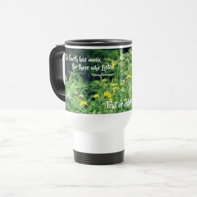 Music Of Nature Inspirational Quote Personalized Travel Mug (Front Left)