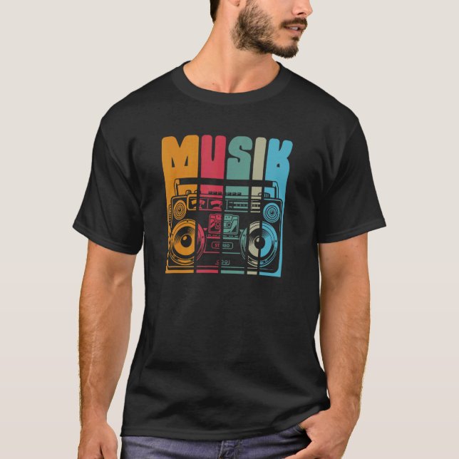 Music old radio and mobile stereo system T-Shirt (Front)