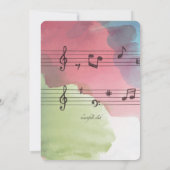 Music on Watercolor Paper Invitation (Back)