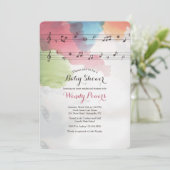 Music on Watercolor Paper Invitation (Standing Front)