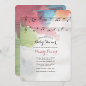 Music on Watercolor Paper Invitation (Front/Back)