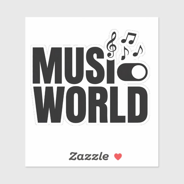 Music On, World Off Switch Design Sticker (Sheet)