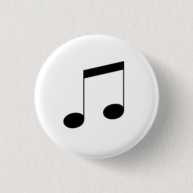 Music One Black Beam Note, Button (Front)