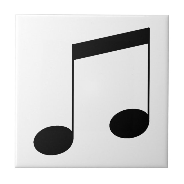 Music One Black Beam Note, Ceramic Tile (Front)
