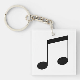 Music One Black Beam Note, Keychain