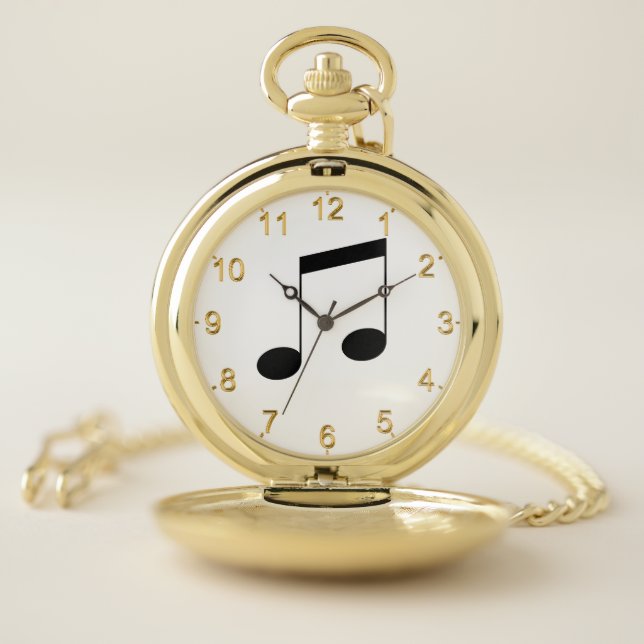 Music One Black Beam Note, Pocket Watch (Inside)