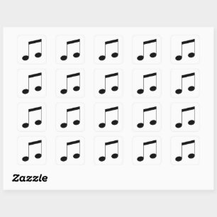 Music One Black Beam Note, Square Sticker