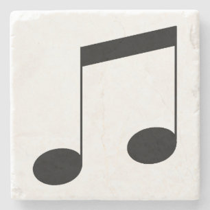 Music One Black Beam Note, Stone Coaster