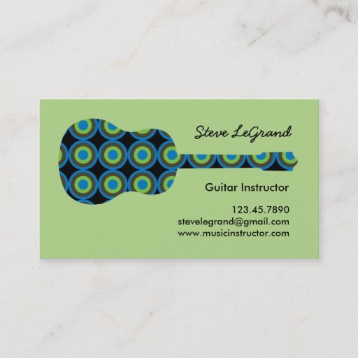 Customizable Music or Guitar Instructor Business Card