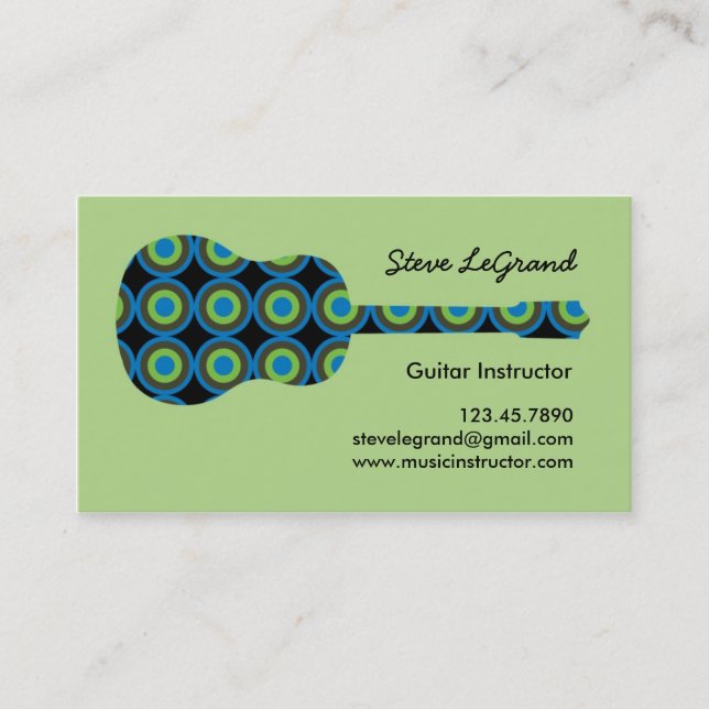 Music or Guitar Instructor Business Card (Front)
