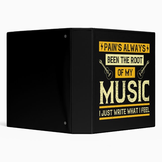 Music - Pain's Been The Root Of My Music 3 Ring Binder (Background)