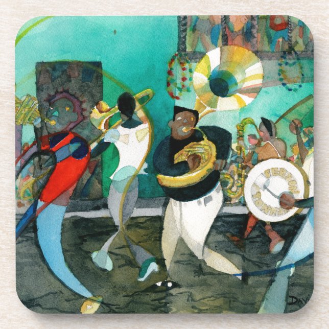 Music Painting "New Orleans Jazz" Drink Coaster (Front)