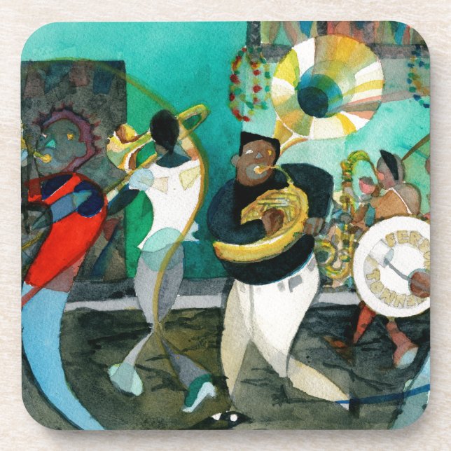 Music Painting "New Orleans Jazz" Drink Coaster (Front)