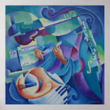 Music Painting - Square in Blue Minor