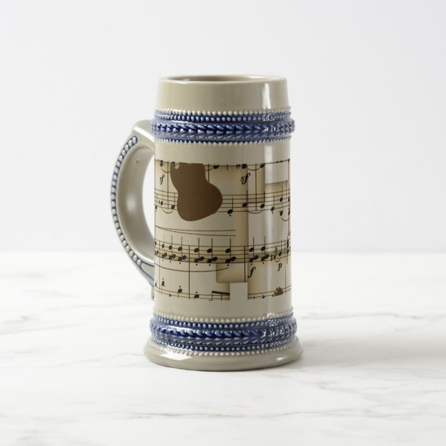 music paper guitars background beer stein (Front Left)