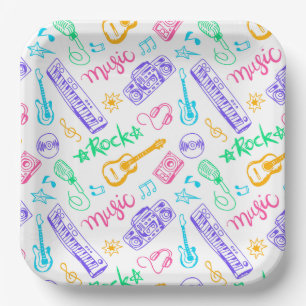 Music Paper Plates, Musical Instruments Party Plates