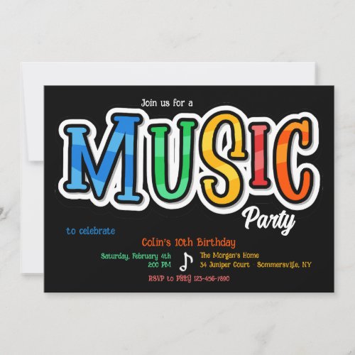 Music Party Invitation