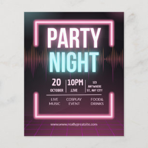 Music Party Invitation, Party Night Flyer