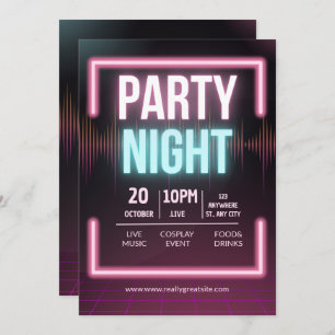Music Party Invitation, Party Night Flyer Invitation
