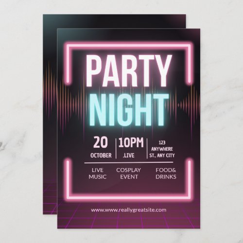 Music Party Invitation Party Night Flyer Invitation