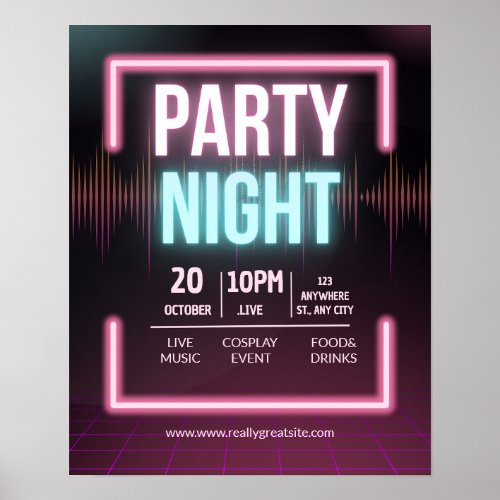 Music Party Invitation Party Night Flyer Poster