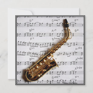 Music Party Saxophone Jazz Customizable Invitation